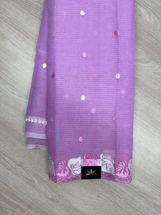 Leaf Embroidered Border Kota Saree-23872
