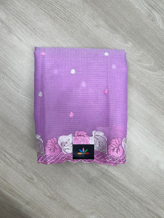 Leaf Embroidered Border Kota Saree-23872