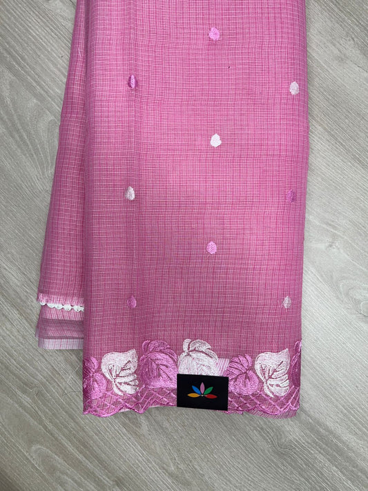 Leaf Embroidered Border Kota Saree-23875
