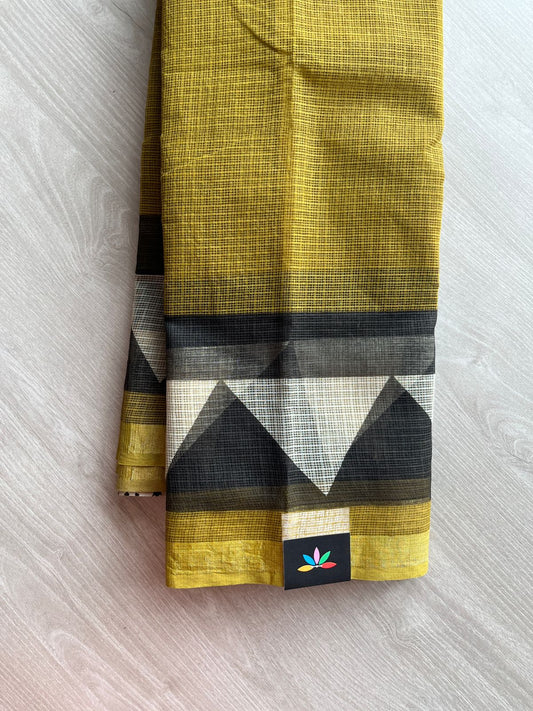 Handblock Printed Kota Doria Saree - 23965- 23966