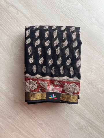 Handblock Printed Kota Doria Saree - 23971- 23972