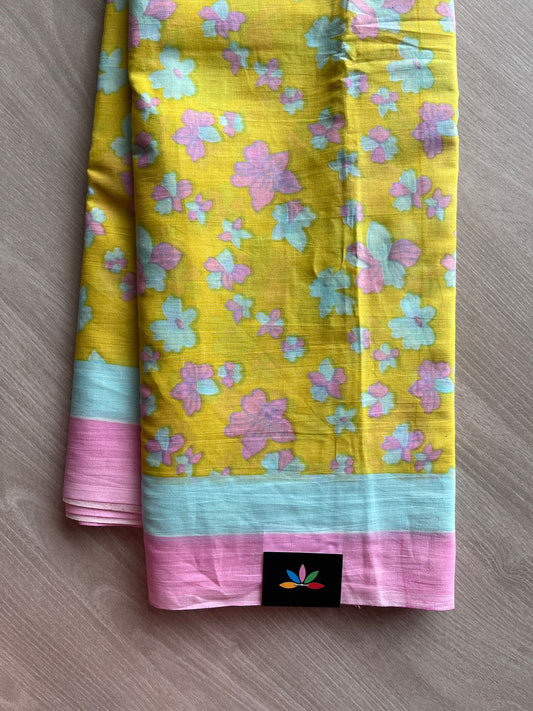 Designer Screen Printed Mul Cotton Saree-24017-24019