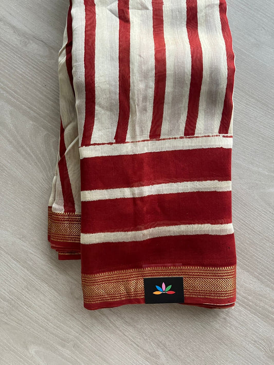 Big Chanderi Silk Cotton Saree with Blouse-24060-24061