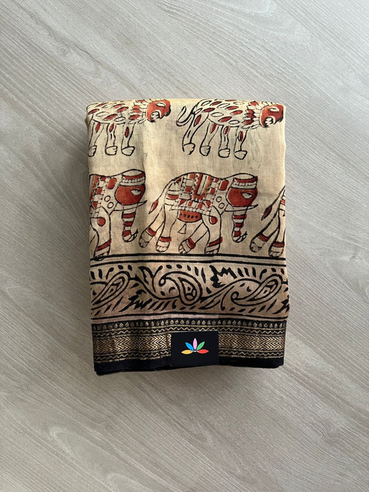 Big Chanderi Silk Cotton Saree with Blouse-24064-24065