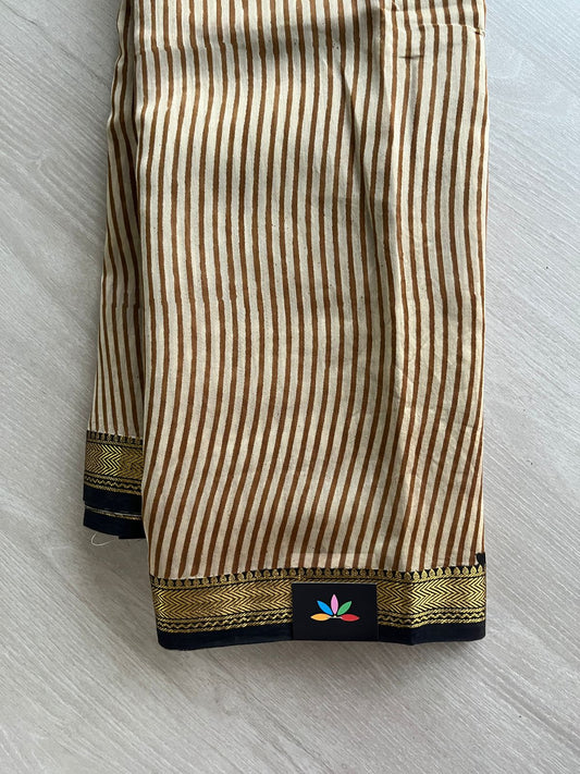 Big Chanderi Silk Cotton Saree with Blouse-24068-24069