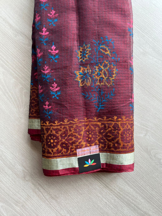 Printed blended Kota saree-24075