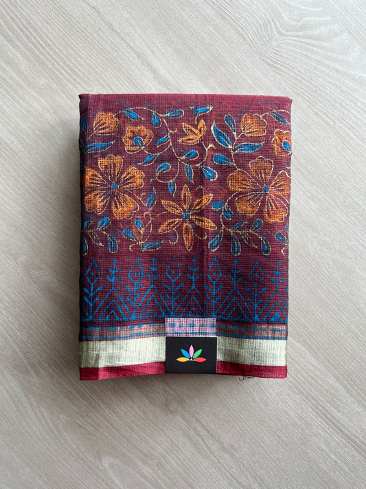 Printed blended Kota saree-24079