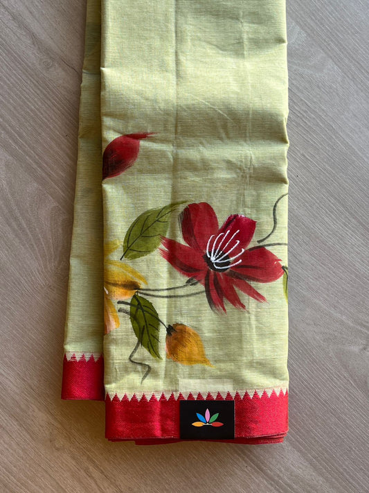 Hand painted Bengal Cotton Saree-24106
