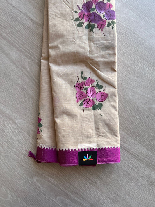 Hand painted Bengal Cotton Saree-24108