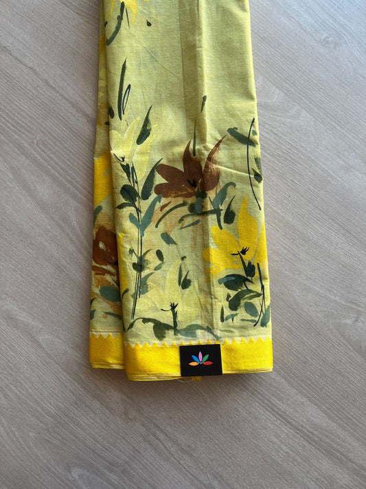 Hand painted Bengal Cotton Saree-24109