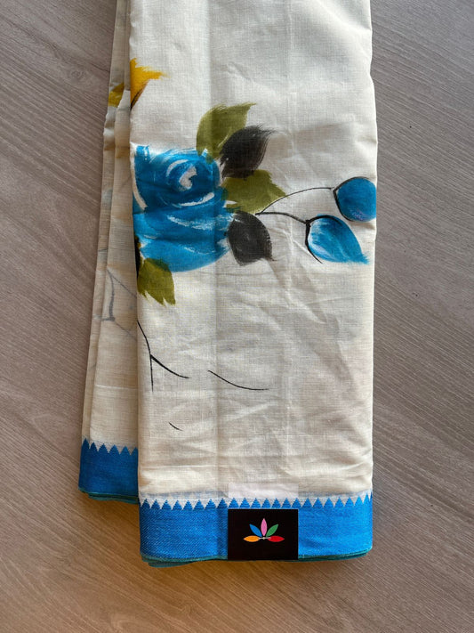 Hand painted Bengal Cotton Saree-24115