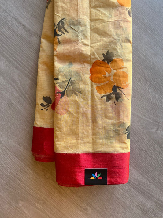Hand painted Bengal Cotton Saree-24117