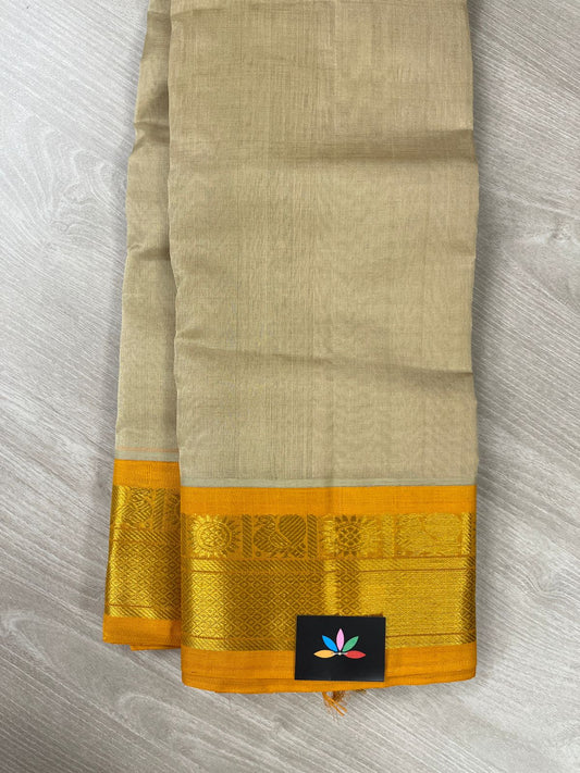 Light Beige with Contrast Korvai Border-24165