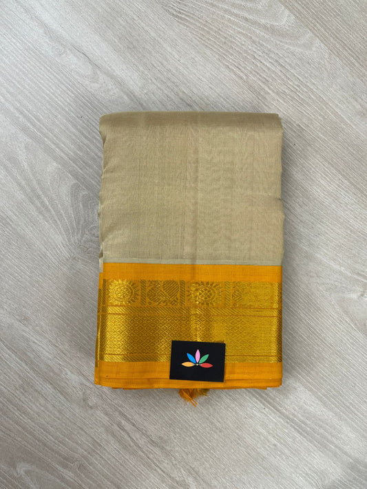 Light Beige with Contrast Korvai Border-24165
