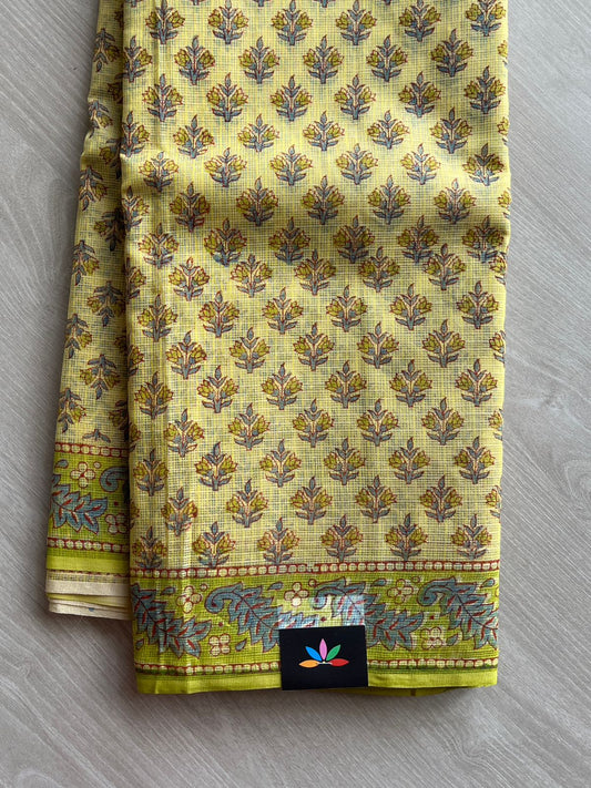 Hand Block Printed Kota Doria Saree -24171