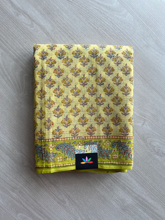 Hand Block Printed Kota Doria Saree -24171