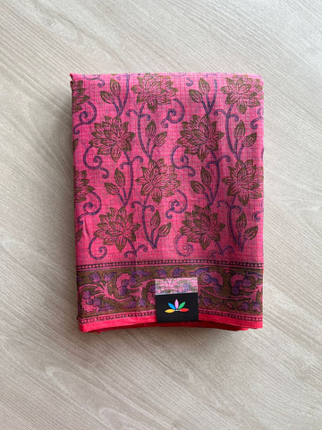 Hand Block Printed Kota Doria Saree -24177