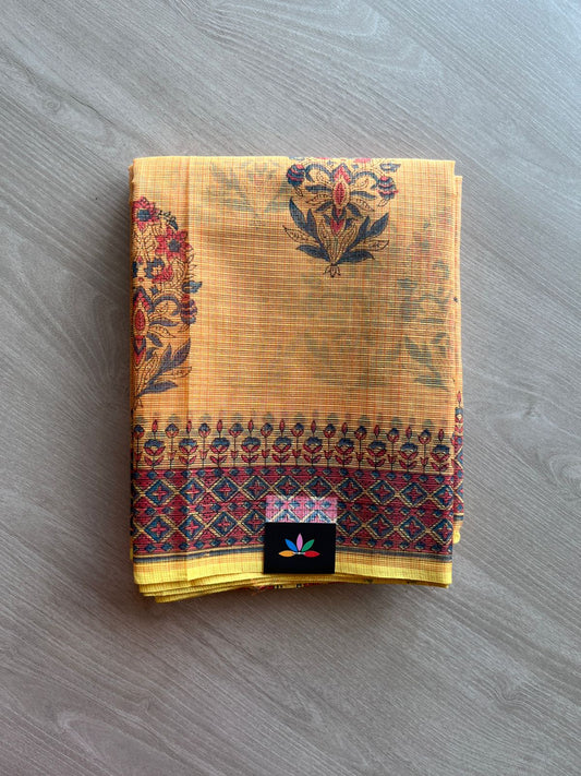 Hand Block Printed Kota Doria Saree -24183