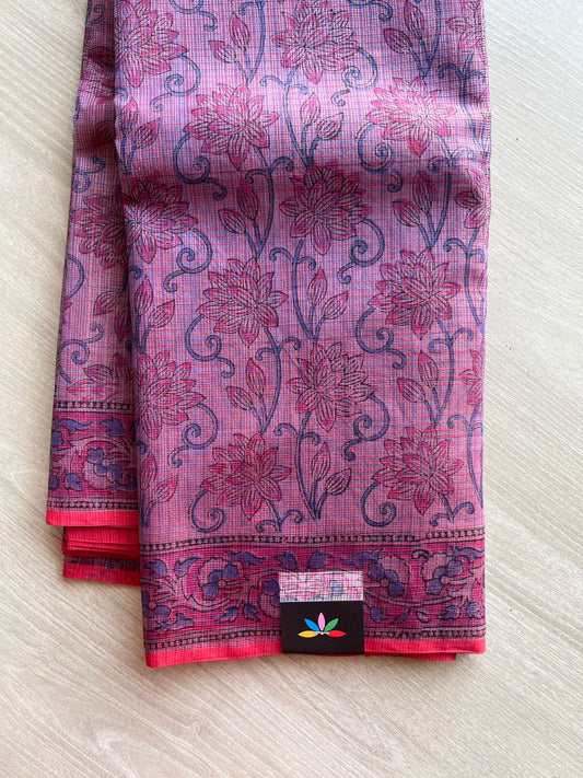 Hand Block Printed Kota Doria Saree -24184