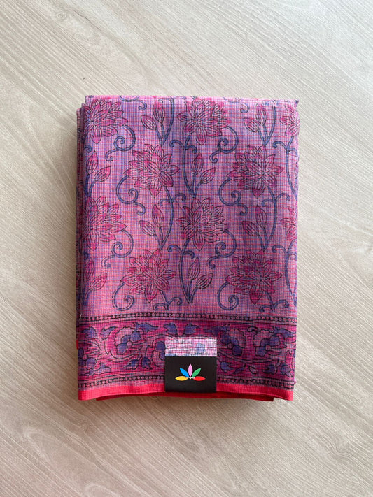 Hand Block Printed Kota Doria Saree -24184