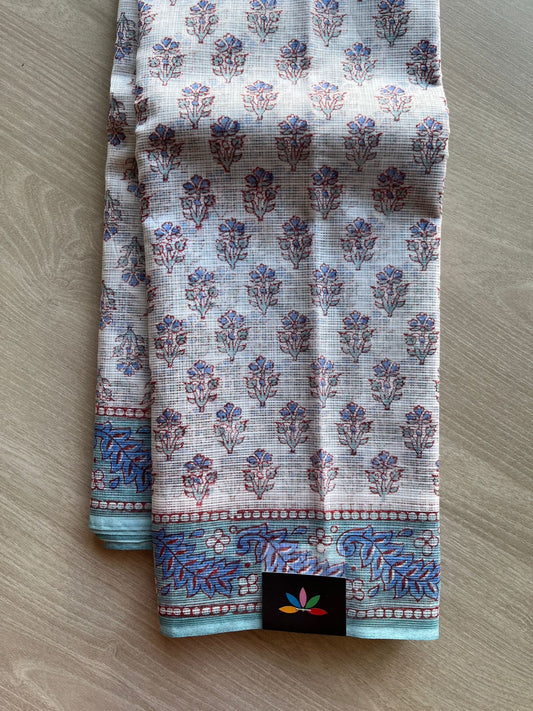 Hand Block Printed Kota Doria Saree -24189