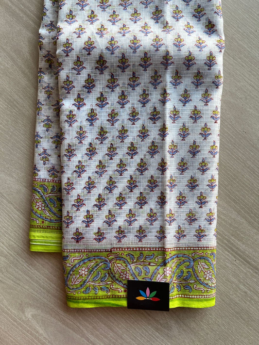 Hand Block Printed Kota Doria Saree -24191
