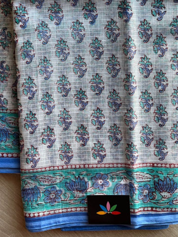 Hand Block Printed Kota Doria Saree -24192