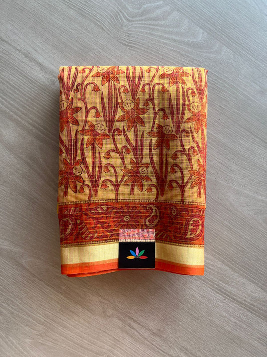 Printed with Checks Blended Kota Saree -24290