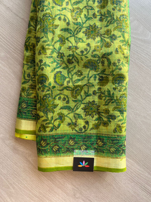 Printed with Checks Blended Kota Saree -24294