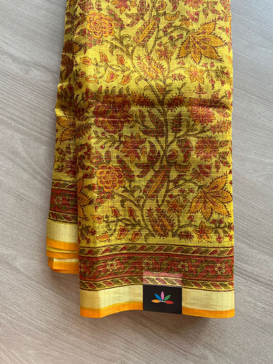 Printed with Checks Blended Kota Saree -24296