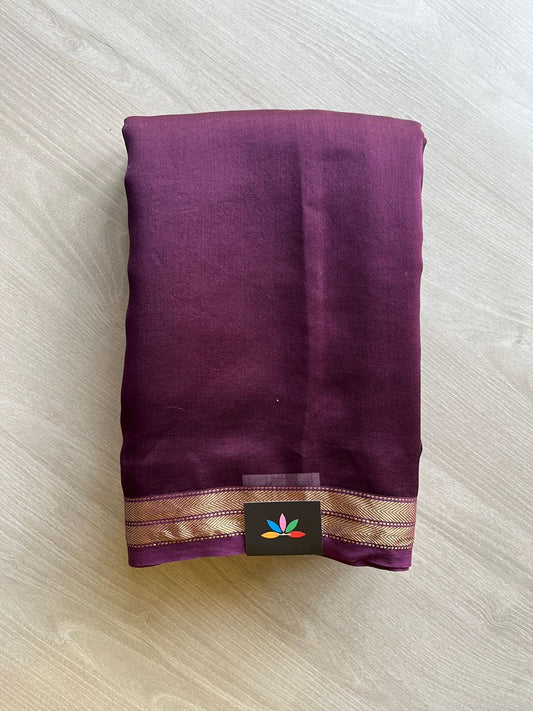 Traditional Plum Chanderi Saree – Lightweight Silk Cotton for Weddings & Festivals-24367-24368