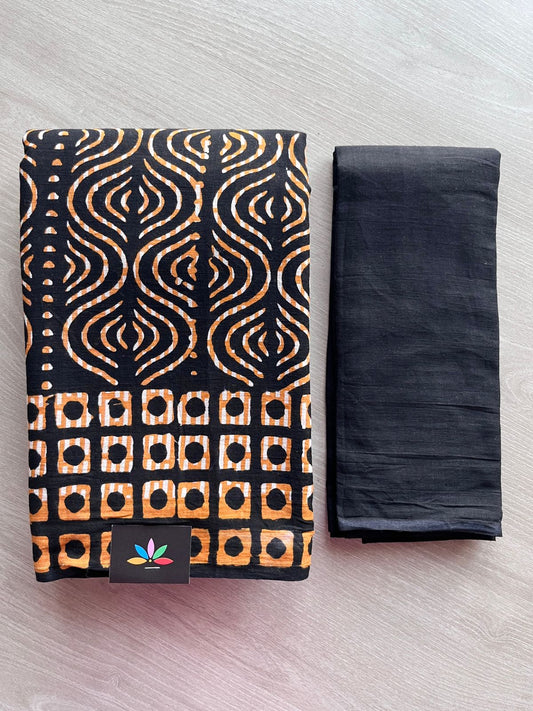 Block Printed Mul Cotton Saree-24456