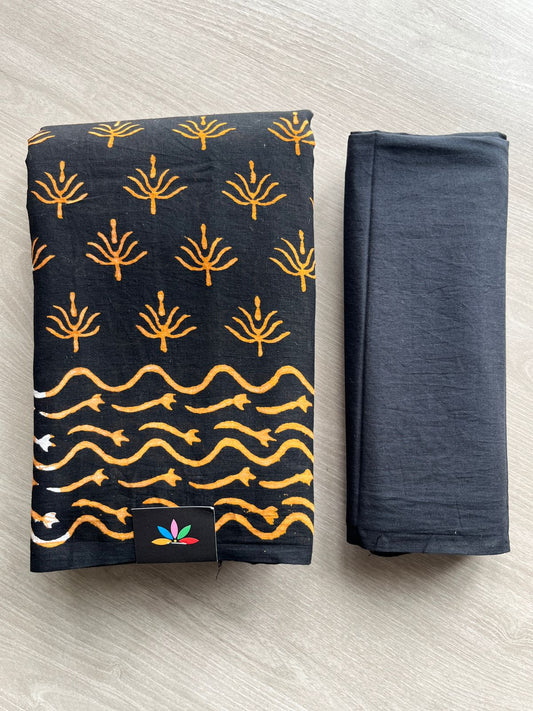 Block Printed Mul Cotton Saree-24477