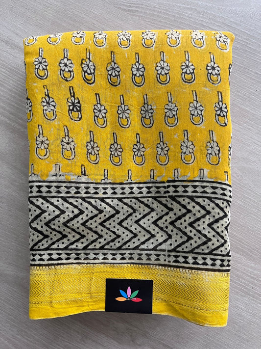 Zari Border Chanderi Silk Cotton Saree with Blouse-24520