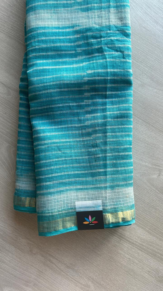 Handblock Printed Kota Doria Saree -24526-24527