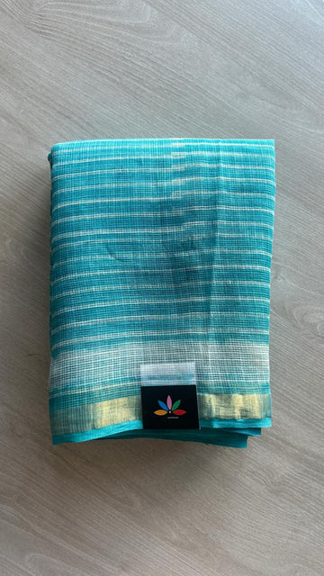 Handblock Printed Kota Doria Saree -24526-24527