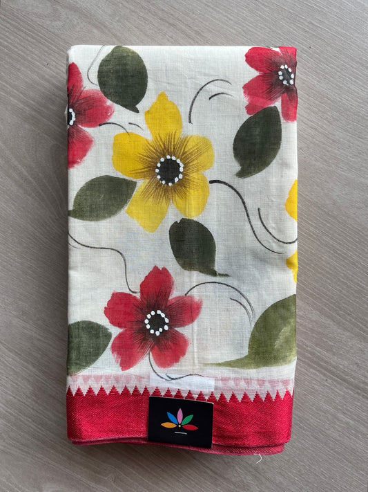 Hand painted Bengal Cotton Saree-24542