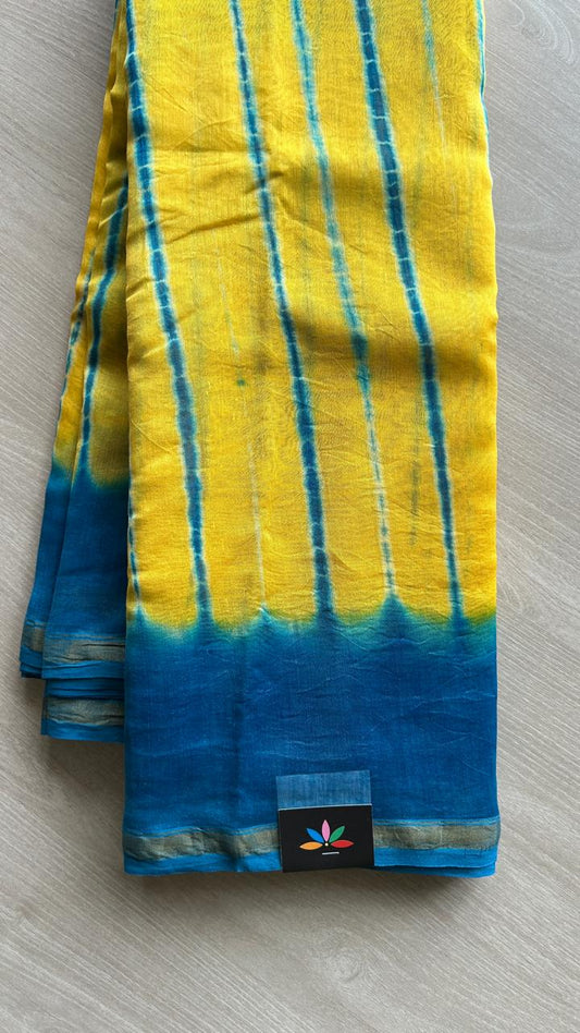Shibori Printed Chanderi Cotton Silk Saree-24581