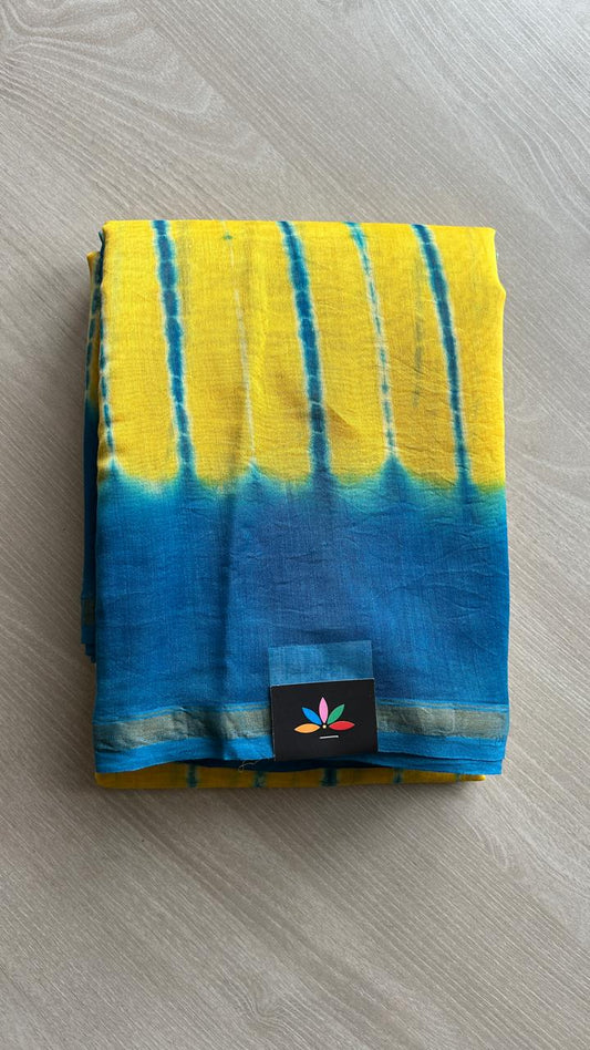Shibori Printed Chanderi Cotton Silk Saree-24581