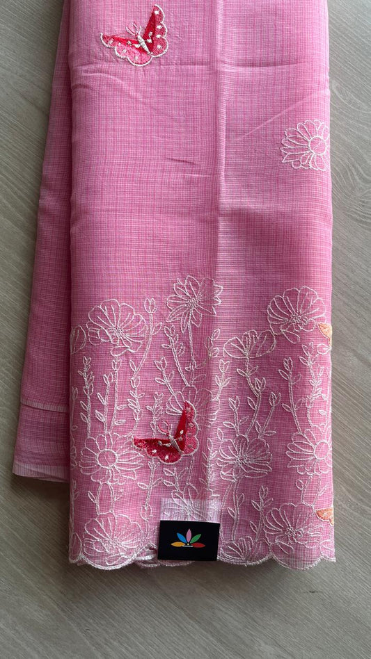 Butterfly Embroidered Kota Saree -24624