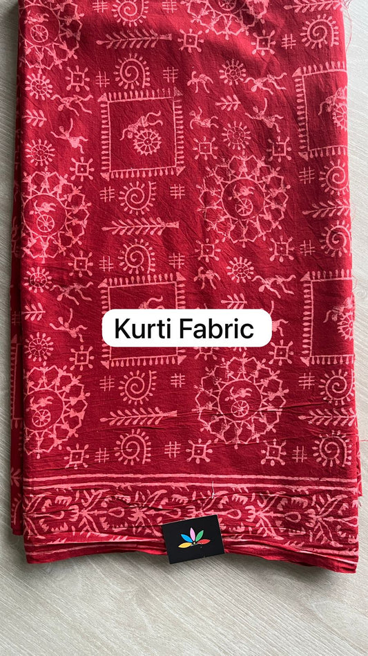 Hand Block Printed Cotton Suit with Kota Duppata -24642