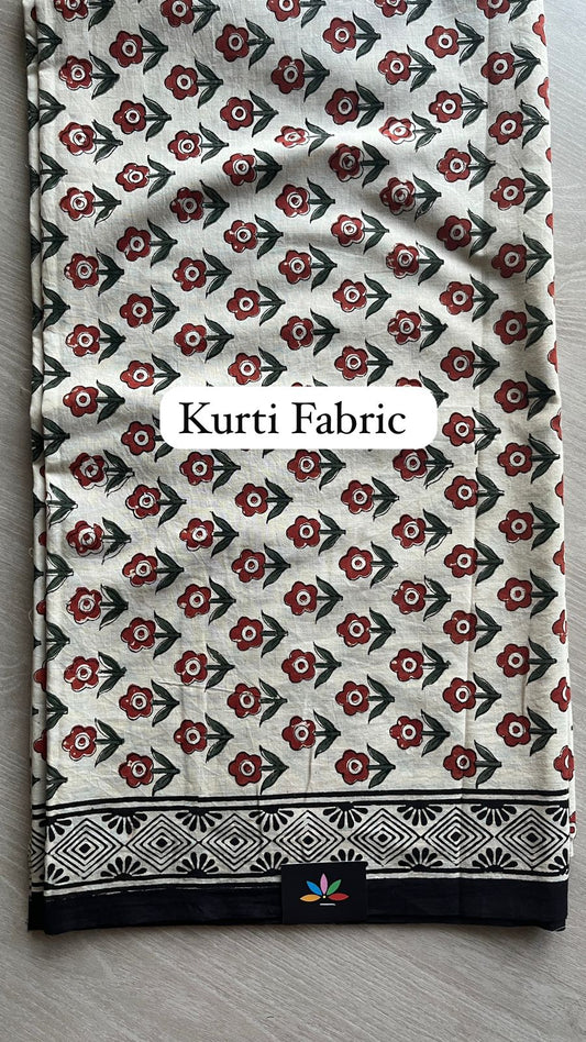 Hand Block Printed Cotton Suit with Kota Duppata -24634