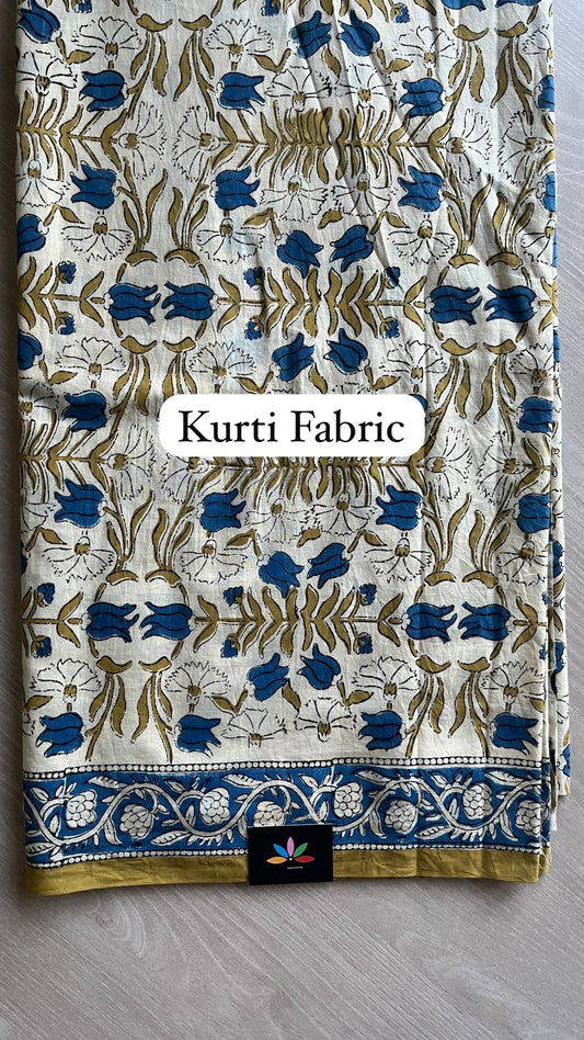 Hand Block Printed Cotton Suit with Kota Duppata -24636