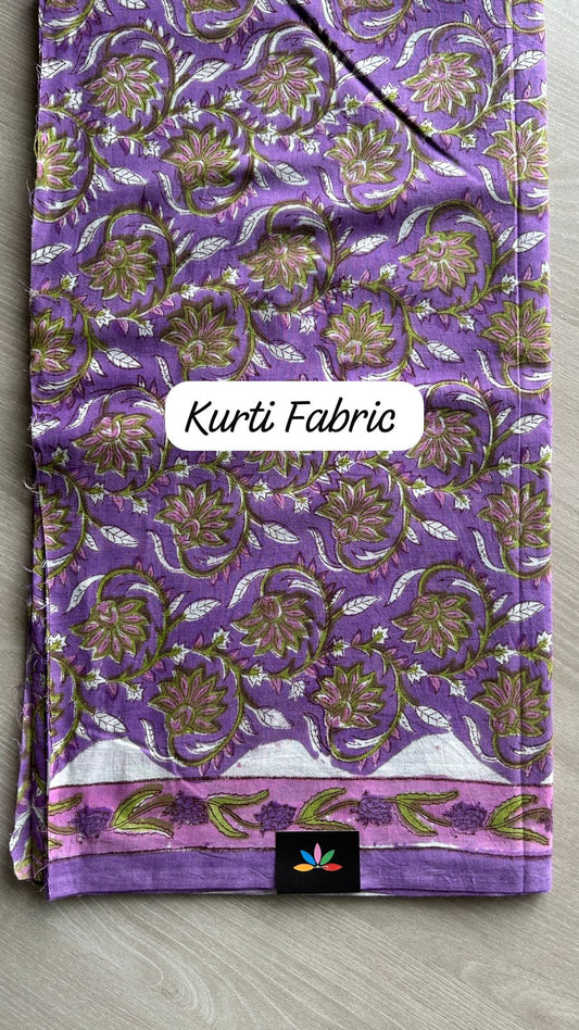Hand Block Printed Cotton Suit with Kota Duppata -24638