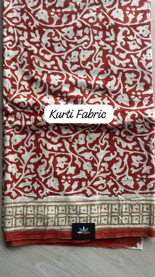 Hand Block Printed Cotton Suit with Kota Duppata -24643