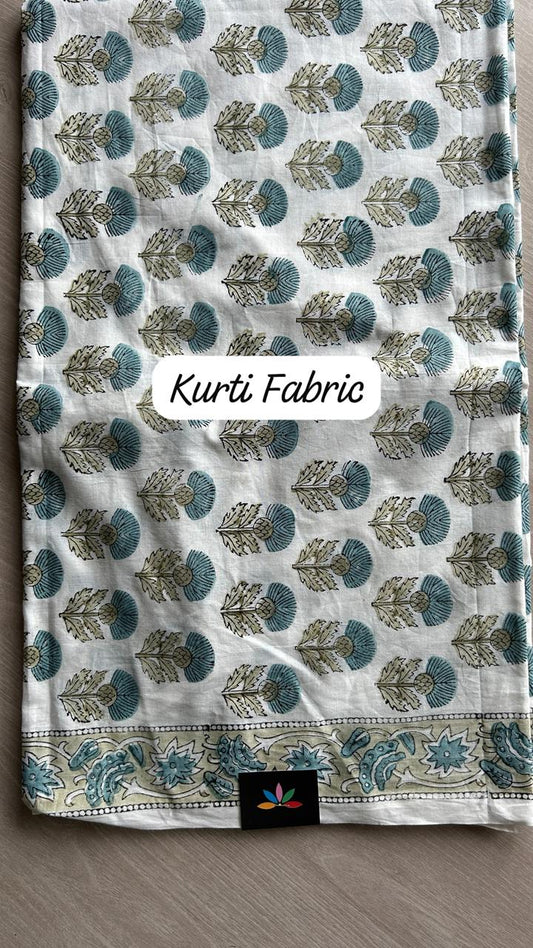 Hand Block Printed Cotton Suit with Kota Duppata -24646