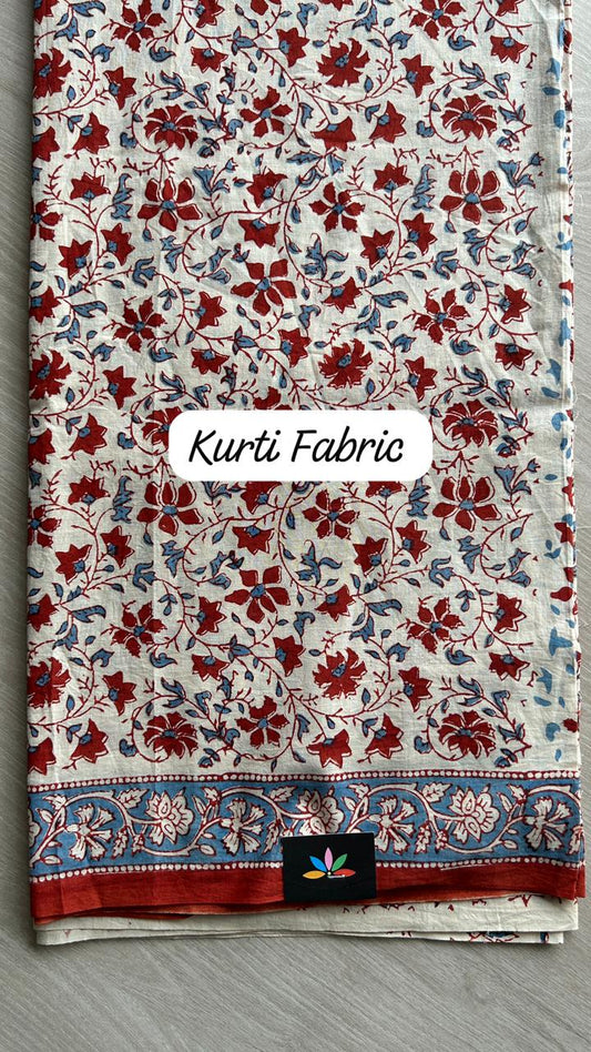 Hand Block Printed Cotton Suit with Kota Duppata -24647
