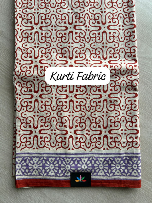 Hand Block Printed Cotton Suit with Kota Duppata -24652
