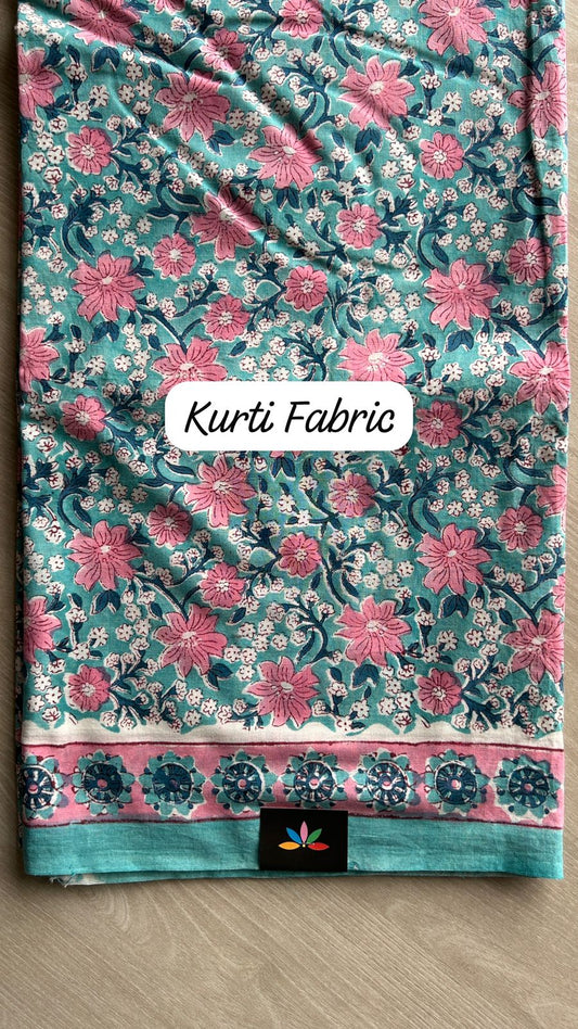 Hand Block Printed Cotton Suit with Kota Duppata -24655
