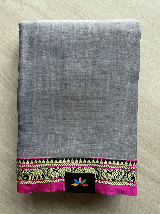 Elephant Border Narayanpet Mercerized Cotton Saree -24768-24778